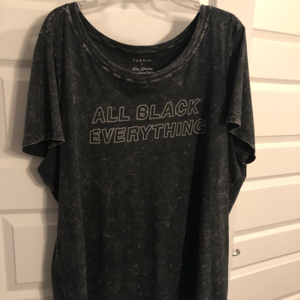Black acid wash graphic tee